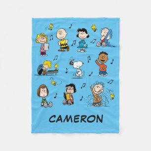 Füge Deinen Namen hinzu   Charlie Brown und Gang Fleecedecke