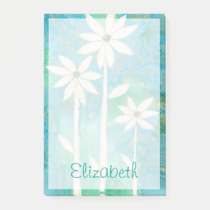 Füge Deinen Namen hinzu   Dainty Daisies II Post-it Klebezettel