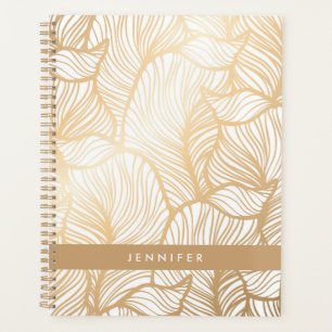 Füge Deinen Namen hinzu   Damask Gold Floral Must Planer