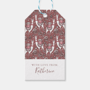 Füge Deinen Namen hinzu   Funny Llamas Pattern Geschenkanhänger