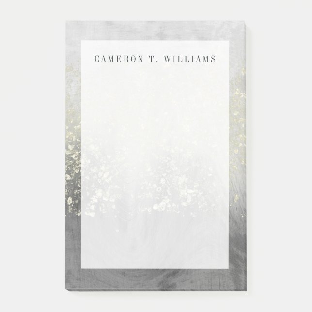 Füge Deinen Namen hinzu | Glitzer Swirl Post-it Klebezettel (Vorderseite)