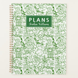 Füge Deinen Namen hinzu Green Biology Pattern Planer