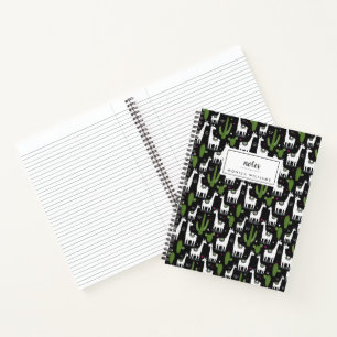 Füge Deinen Namen hinzu   Happy Llama Pattern Notizbuch