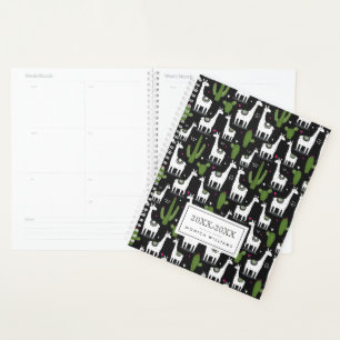 Füge Deinen Namen hinzu Happy Llama Pattern Planer