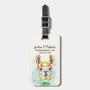 Füge Deinen Namen hinzu Hifi Llama - Portrait Gepäckanhänger