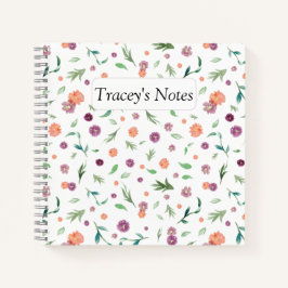 Füge Deinen Namen hinzu! Hübsches Blume-Notebook f Notizbuch