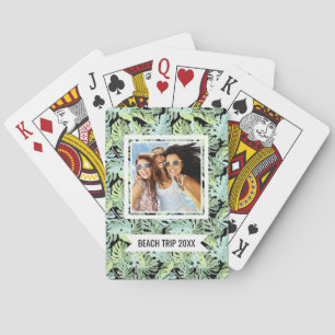 Füge Deinen Namen hinzu Jungle Floral Pattern Spielkarten