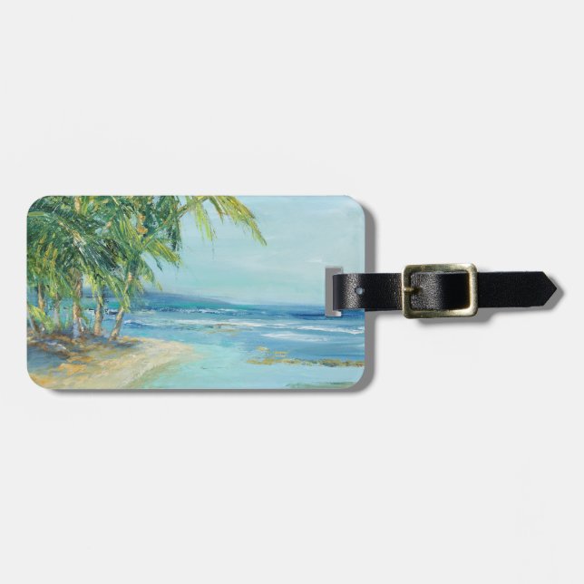 Füge Deinen Namen hinzu | Lagoon Blue Coastal Gepäckanhänger (Vorderseite horizontal)