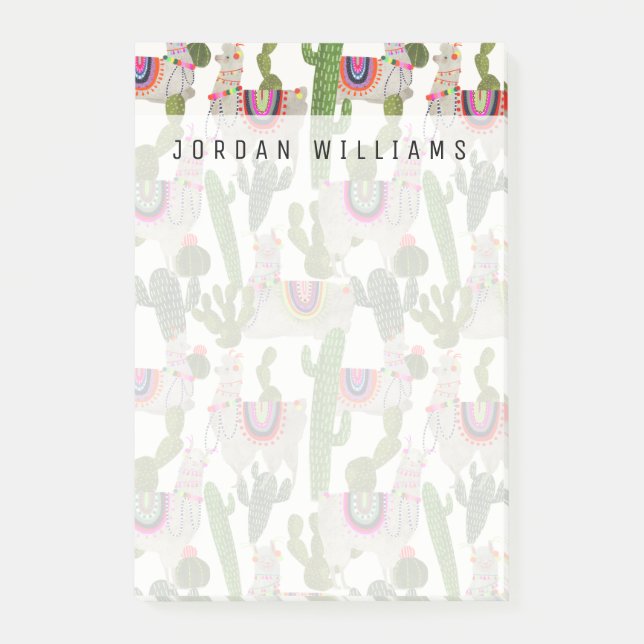 Füge Deinen Namen hinzu | Llamarama Collection Pat Post-it Klebezettel (Vorderseite)