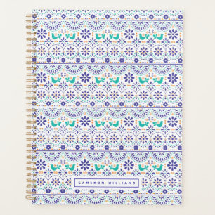 Füge Deinen Namen hinzu Mexican Bird Tile Folk Planer
