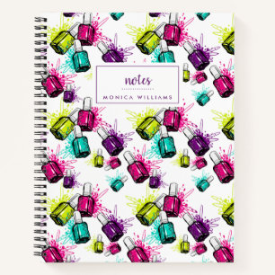 Füge Deinen Namen hinzu   Neon Nail Polnisches Mu Notizbuch
