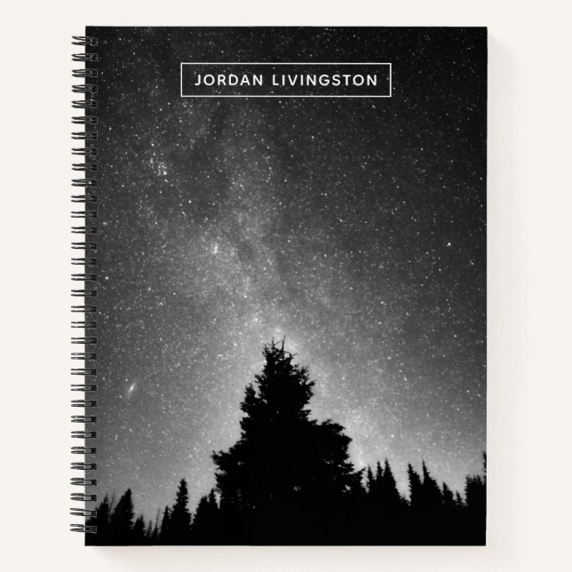 Füge Deinen Namen hinzu | Night Sky Notizbuch (Vorderseite)