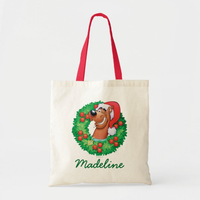 Füge Deinen Namen hinzu | Scooby in Wreath Tragetasche (Vorne)