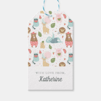 Füge Deinen Namen hinzu | Sloth & Friends Pattern Geschenkanhänger