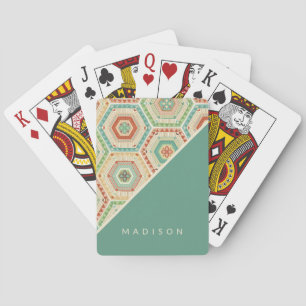 Füge Deinen Namen hinzu   Südwest-Hexagon-Muster Spielkarten