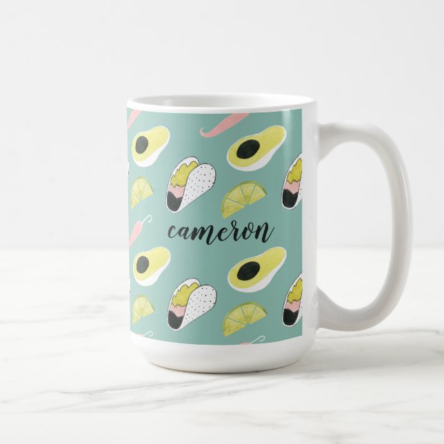 Füge Deinen Namen hinzu | Taco über Liebe | Taco E Kaffeetasse (Rechts)