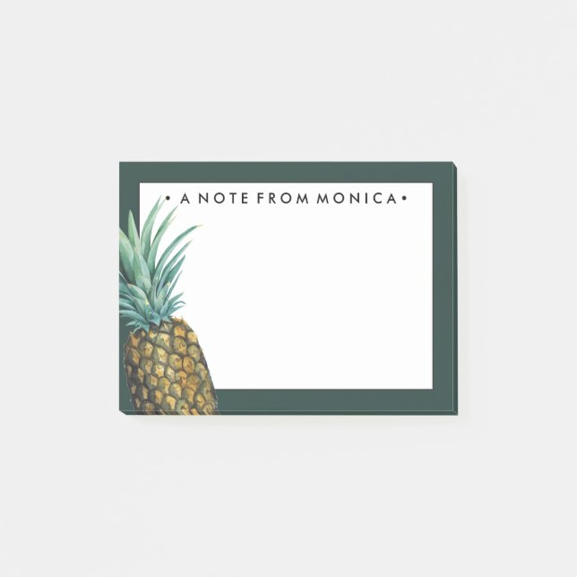 Füge Deinen Namen hinzu | Tropische Ananas Post-it Klebezettel (Vorderseite)