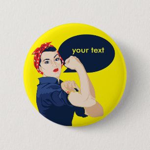 Füge eigenen Text zu Rosie the Riveter hinzu Button