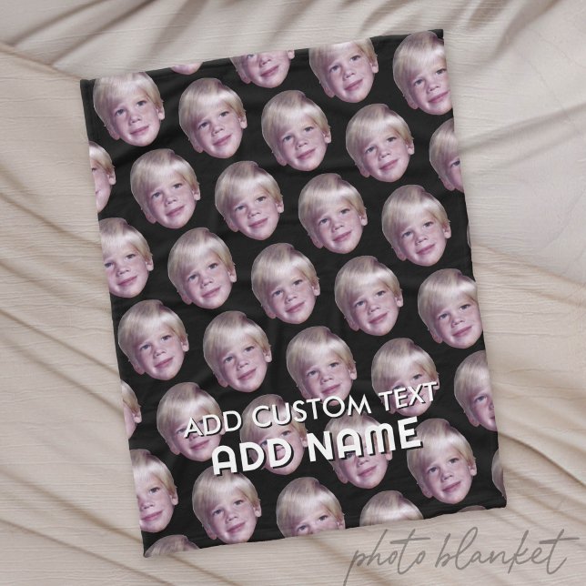 Fügen Sie 1 Floating Head Photo Half Drop Pattern  Fleecedecke (Custom Photo Blanket)