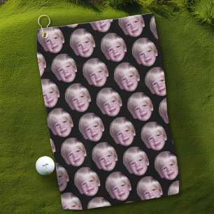 Fügen Sie 1 Floating Head Photo Half Drop Pattern Golfhandtuch