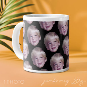 Fügen Sie 1 Floating Head Photo Half Drop Pattern Jumbo-Tasse