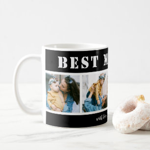 Fügen Sie 4 Foto Best Mom Ever Schwarze Kaffeetass Kaffeetasse