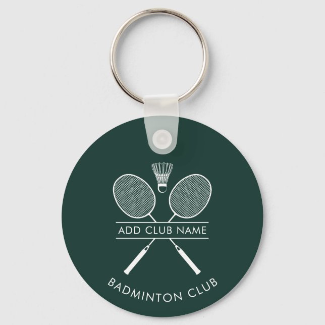 Fügen Sie Badminton Club Name Rackets Icon Custom  Schlüsselanhänger (Vorderseite)