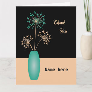 Fügen Sie Dankeschön Blume in Vase hinzu Dankeskarte