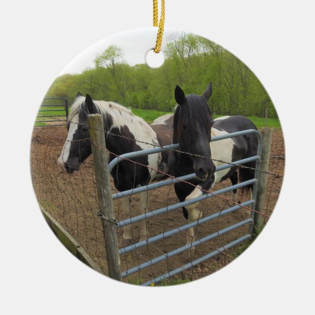 Fügen Sie dazu Ihr Lieblings-Foto hinzu Keramik Ornament (Vorne)