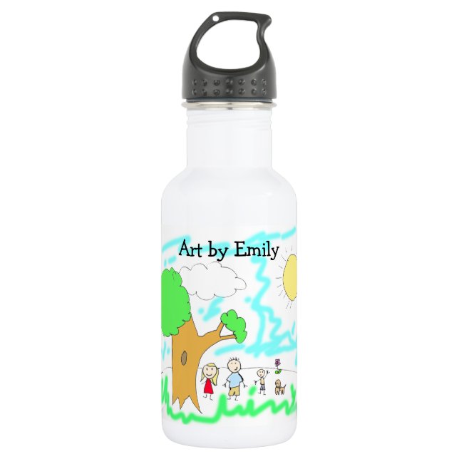 Fügen Sie dem ein Kinderwerk hinzu Edelstahlflasche (Vorderseite)