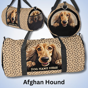 Fügen Sie den Namen des Hundes, Ihren Namen, den a Duffle Bag