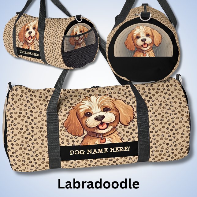 Fügen Sie den Namen des Hundes, Ihren Namen, Labra Duffle Bag (Von Creator hochgeladen)