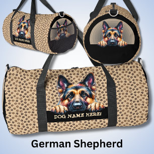 Fügen Sie den Namen des Hundes oder Ihren Namen hi Duffle Bag