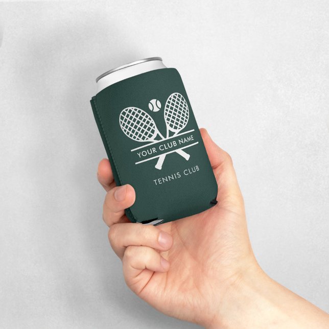 Fügen Sie den Namen des Sportklubs Rasen Tennis Te Dosenkühler (Tennis Club Name Custom Green Can Cooler)