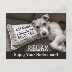 Fügen Sie den Namen Relax hinzu, wie die Hunde-Hap Postkarte