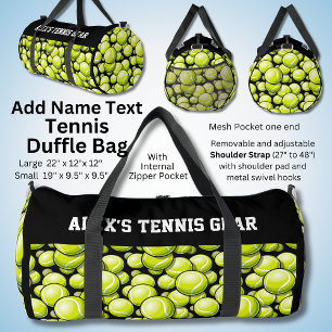 Fügen Sie den Namen Text hinzu, Alex's Tennis Gear Duffle Bag