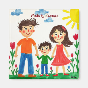 Fügen Sie der Tasse des Kaffees die Kinderarbeit h Magnet