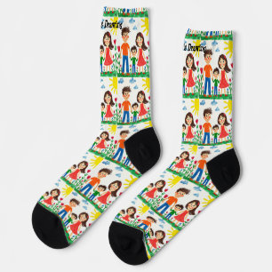 Fügen Sie die Kunstwerke Ihres Kindes hinzu Socken