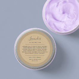 Fügen Sie die Liste der Inhaltsstoffe Ihrer Marken Runder Aufkleber