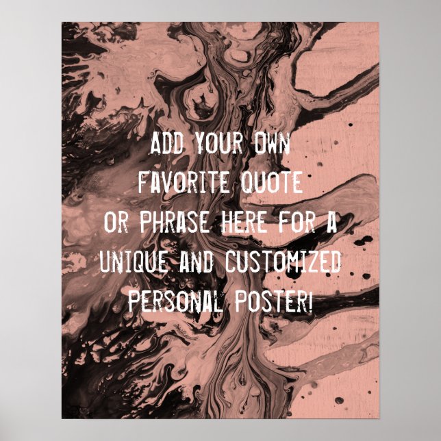 Fügen Sie ein benutzerdefiniertes Zitat schwarz Ma Poster (Vorne)