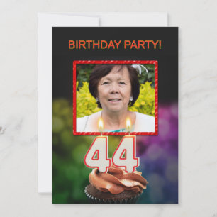 Fügen Sie ein Bild, 44. Geburtstagsparty Einladung