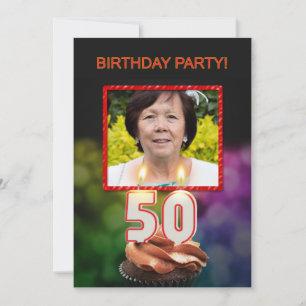 Fügen Sie ein Bild, 50. Geburtstagsparty Einladung