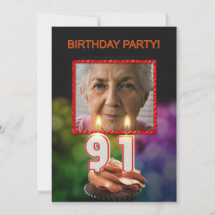 Fügen Sie ein Bild, 91. Geburtstagsparty Einladung