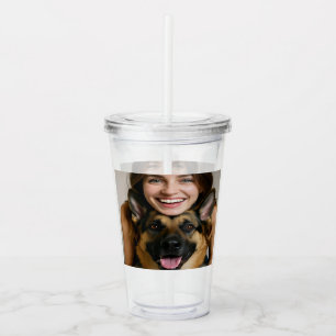 Fügen Sie ein Foto eines deutschen Schäferhundes h Acryltrinkbecher