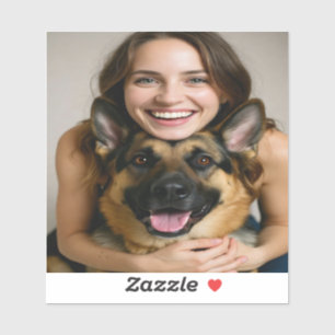 Fügen Sie ein Foto eines deutschen Schäferhundes h Aufkleber