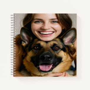 Fügen Sie ein Foto eines Deutschen Schäferhundes h Notizbuch