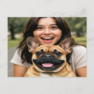 Fügen Sie ein Foto eines Französischen Bulldoggen Postkarte