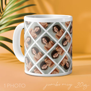 Fügen Sie ein Foto hinzu, um eine verrückte Collag Jumbo-Tasse