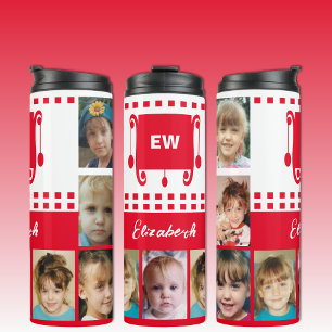 Fügen Sie ein Foto mit Namensinitialen in der Coll Thermosbecher