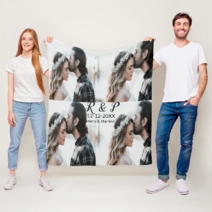 Fügen Sie ein paar Foto fröhlich verheirateten Add Fleecedecke